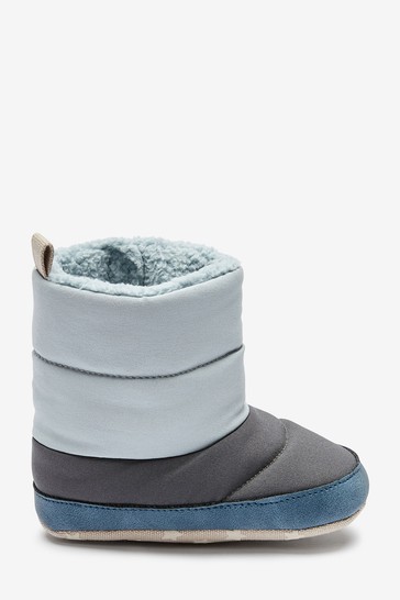 Colourblock Quilted Baby Pram Boots (0-24mths)