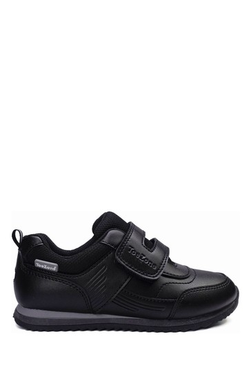 ToeZone Black One Strap School Shoes