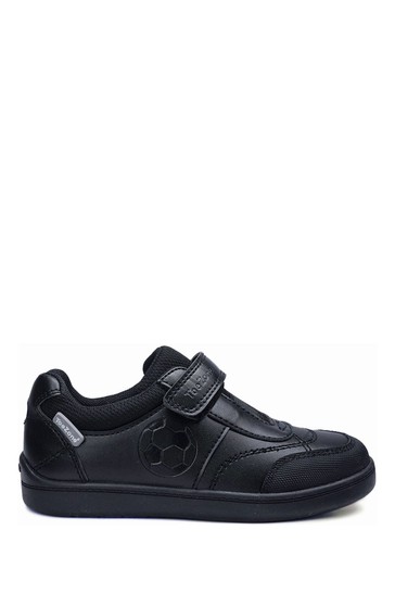 ToeZone Black Zane Football Motif School Shoes