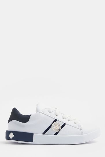 River Island White Ob Monogram Rubber Insert Plim Shoes