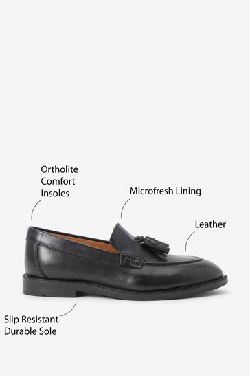 School Leather Tassel Loafers