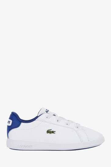 حذاء رياضي أبيض أزرق للأطفال الصغار من Lacoste