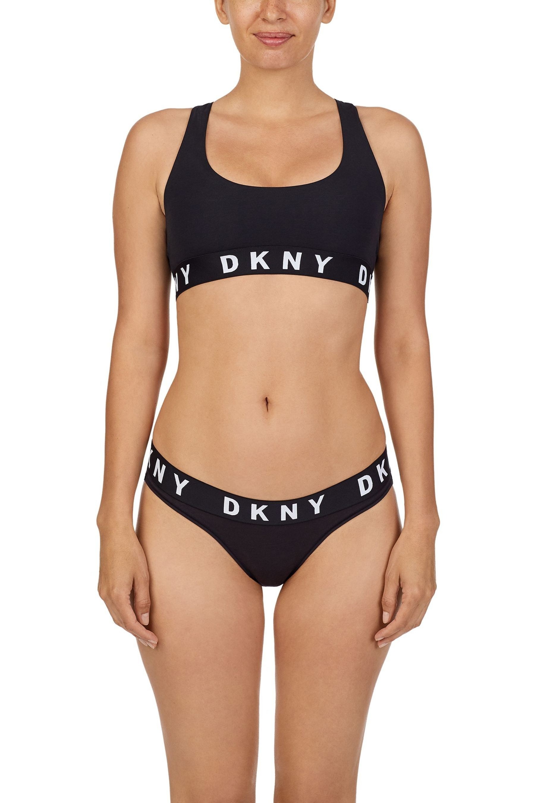 بيكيني أسود بشعار من DKNY