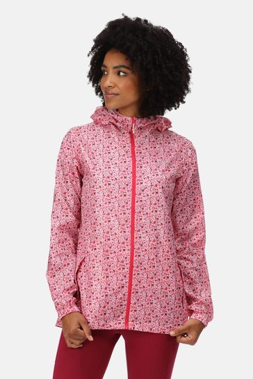 Regatta Womens Pink Printed Waterproof Pack It Jacket