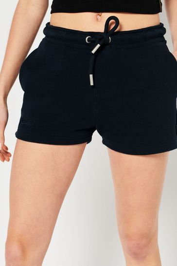 Superdry Blue Organic Cotton Vintage Logo Jersey Shorts