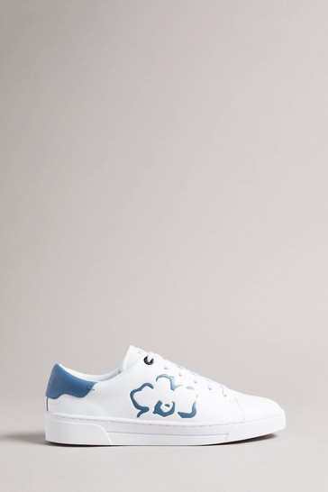 Ted Baker Blue Magnolia Flower Placement Cupsole Trainers