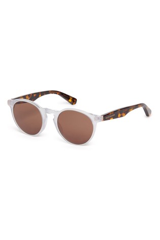 Scotch And Soda Matte Crystal Acetate Round Eye Sunglasses