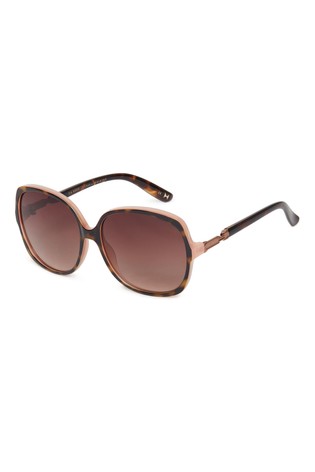 Ted Baker Tortoiseshell Brown Oversized Square Sunglasses