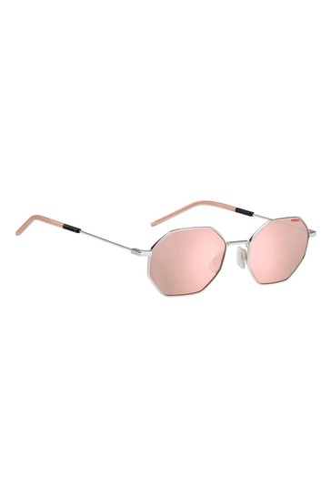 HUGO Pink Hexagonal Sunglasses