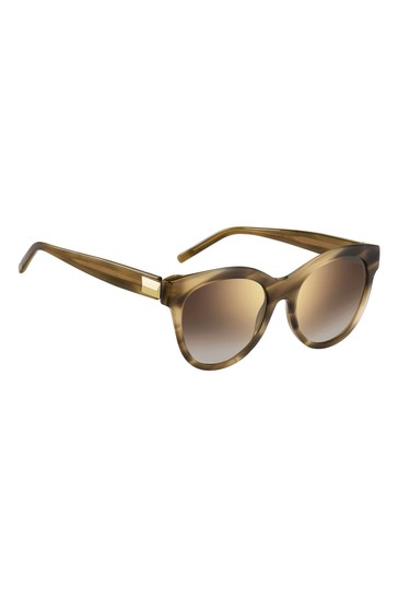 BOSS Brown Round Sunglasses