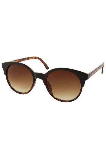 Accessorize Brown Penny Two Part Preppy Sunglasses