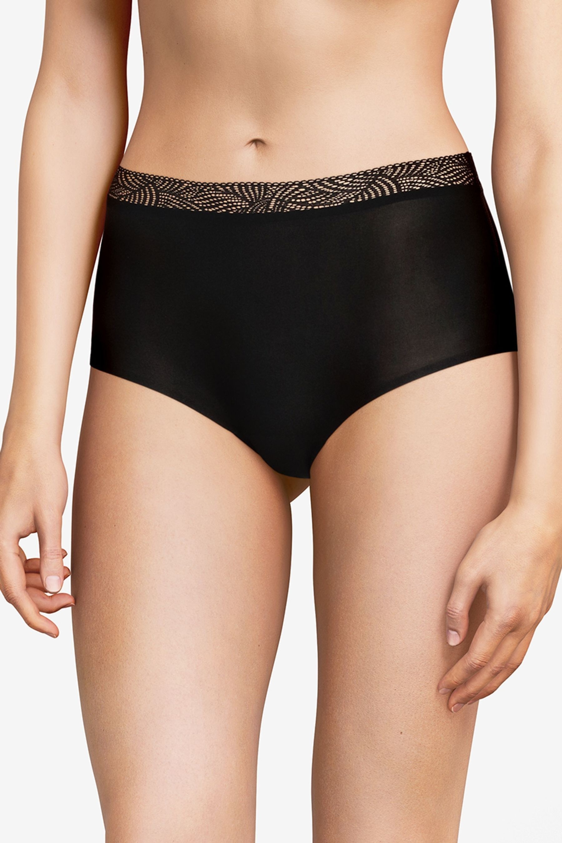 Chantelle Black Soft Stretch High Waisted Lace Briefs