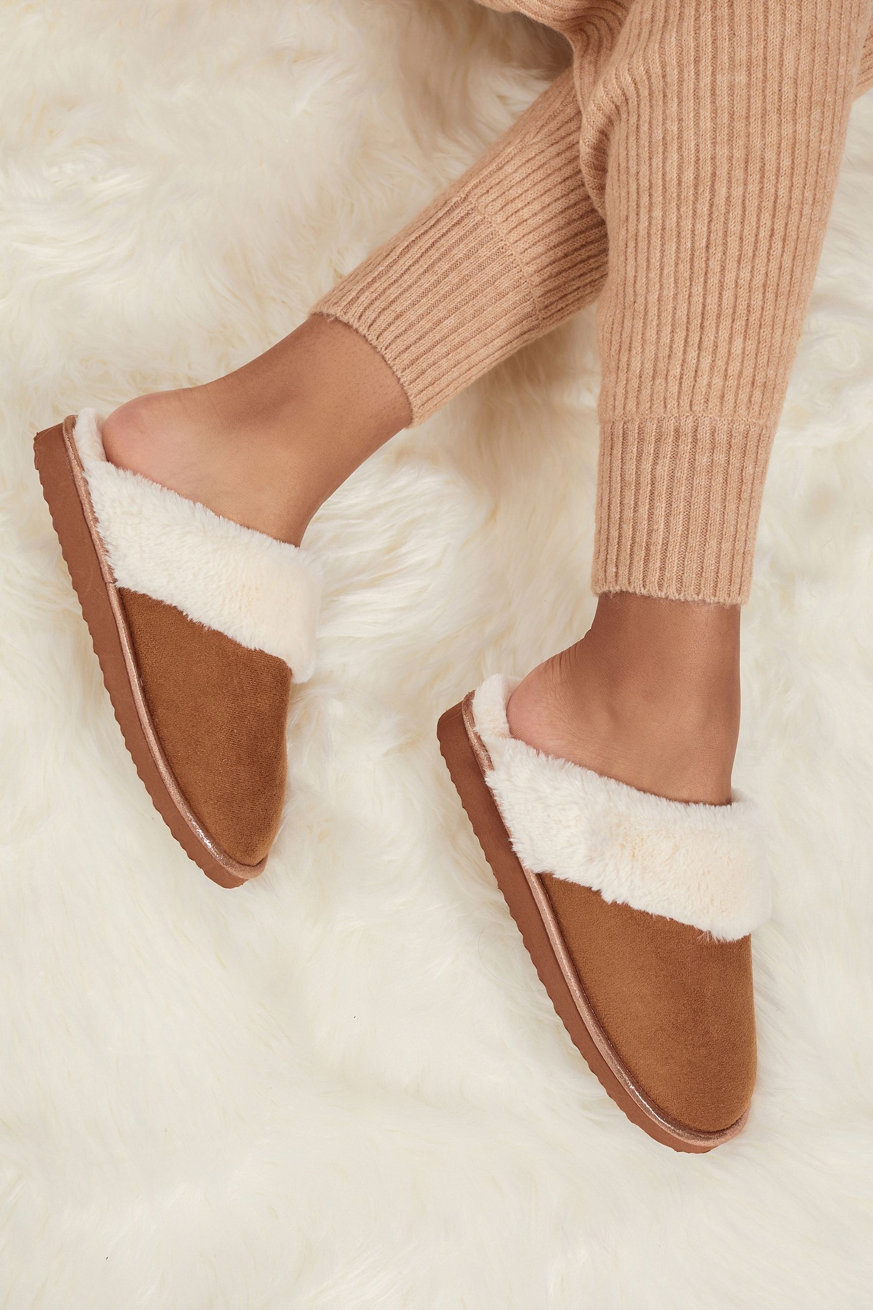 Lipsy Faux Fur Mule Slipper