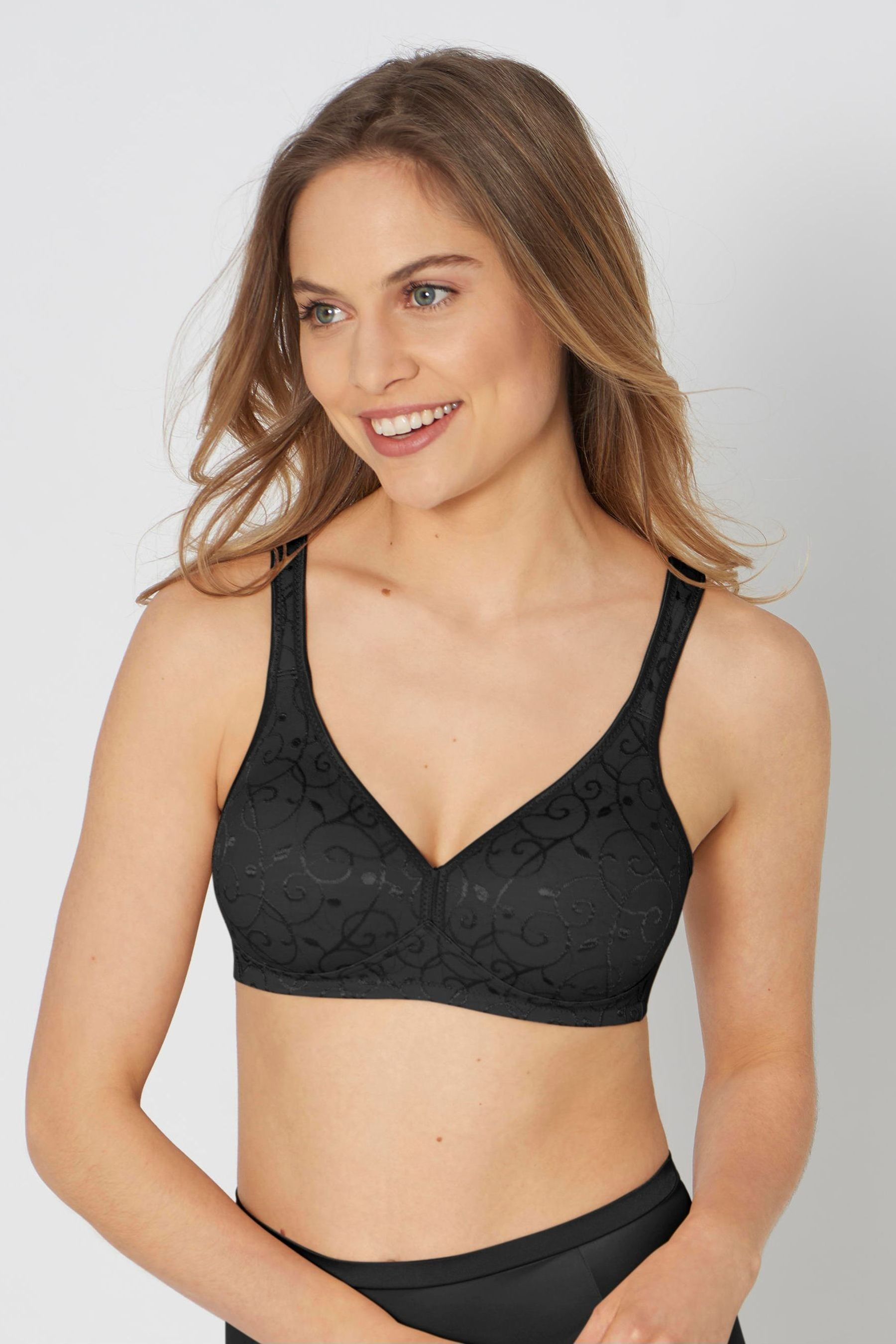 Triumph Black Elegant Cotton Non Wired Bra