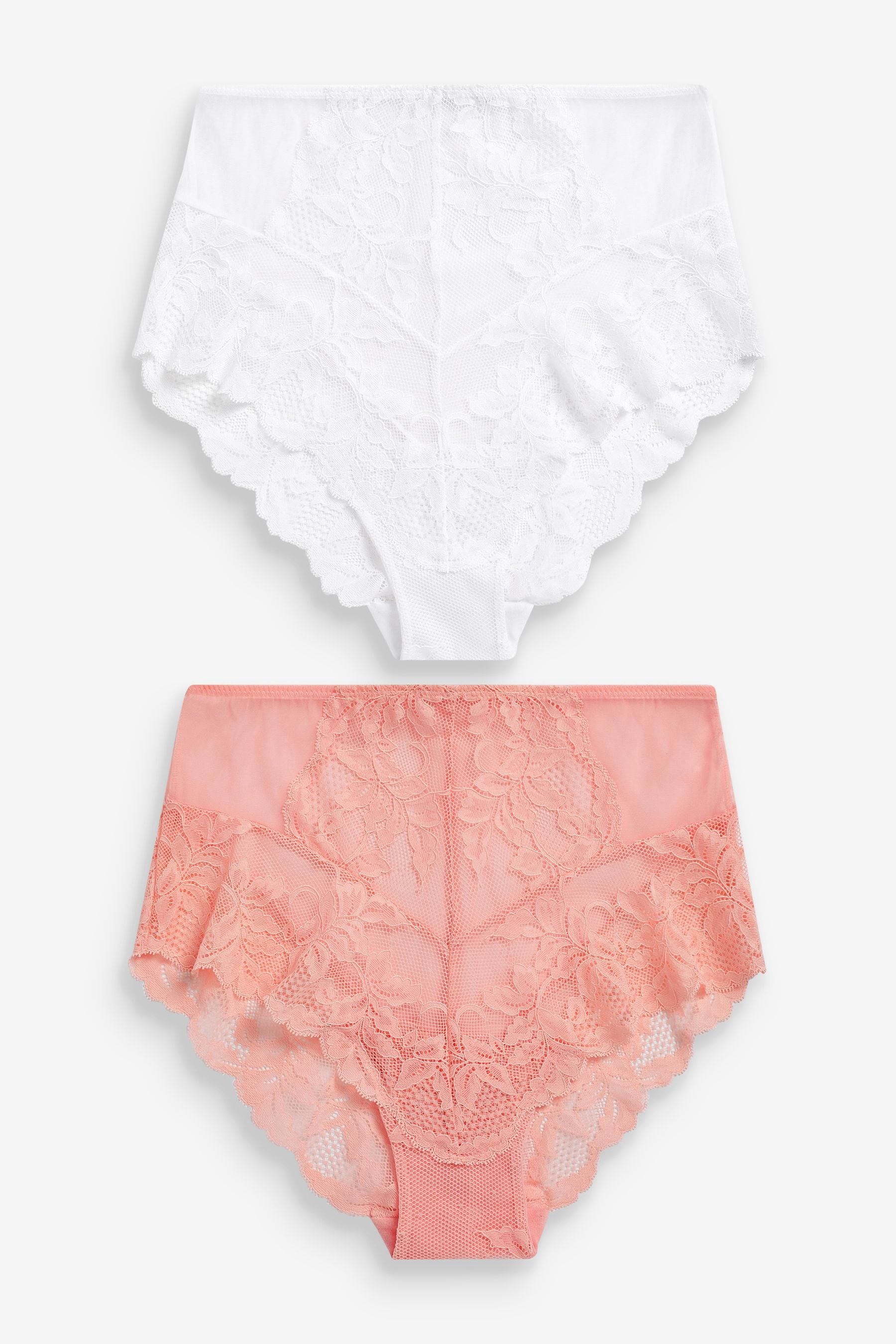 Lace Knickers 2 Pack High Rise