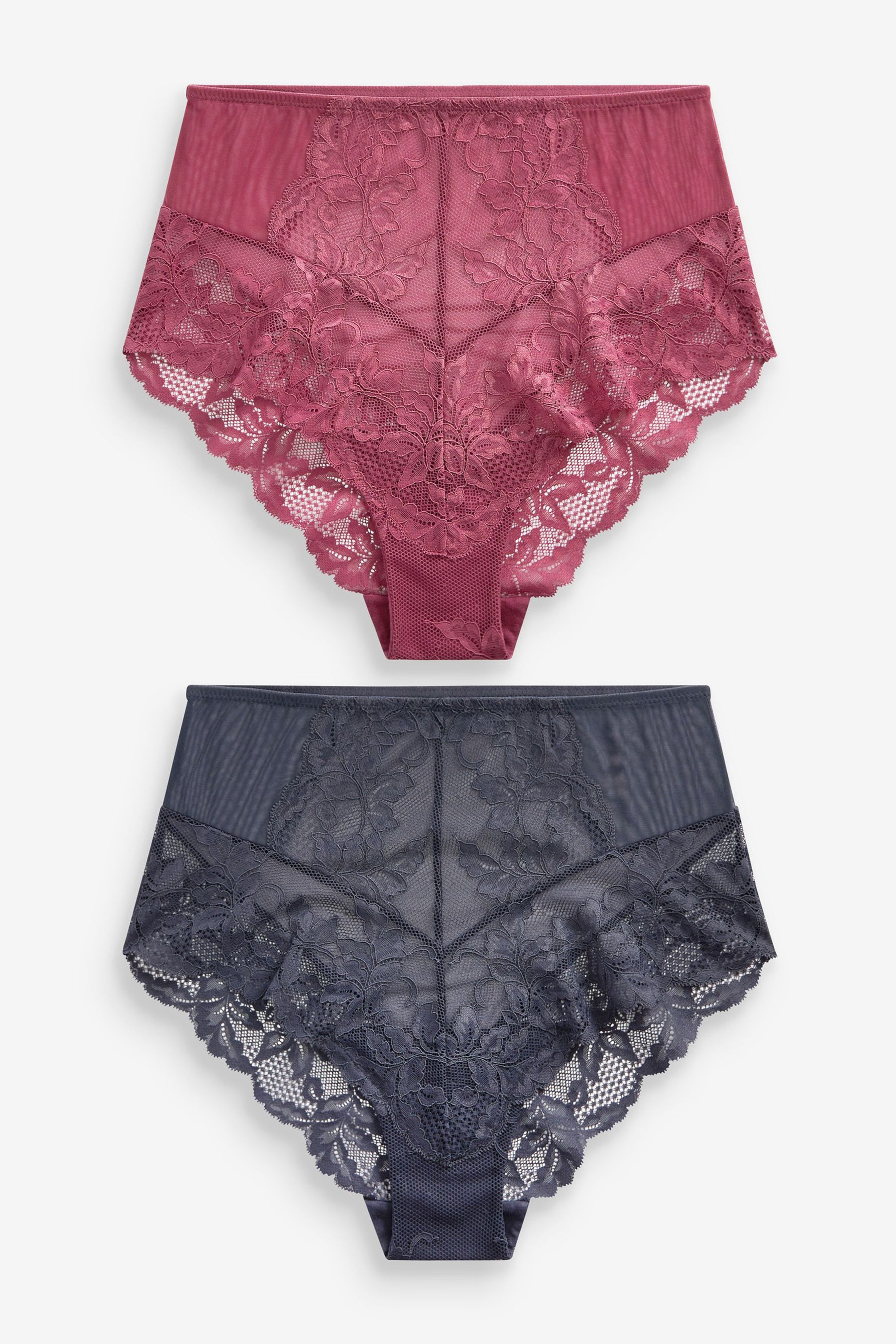 Lace Knickers 2 Pack High Rise