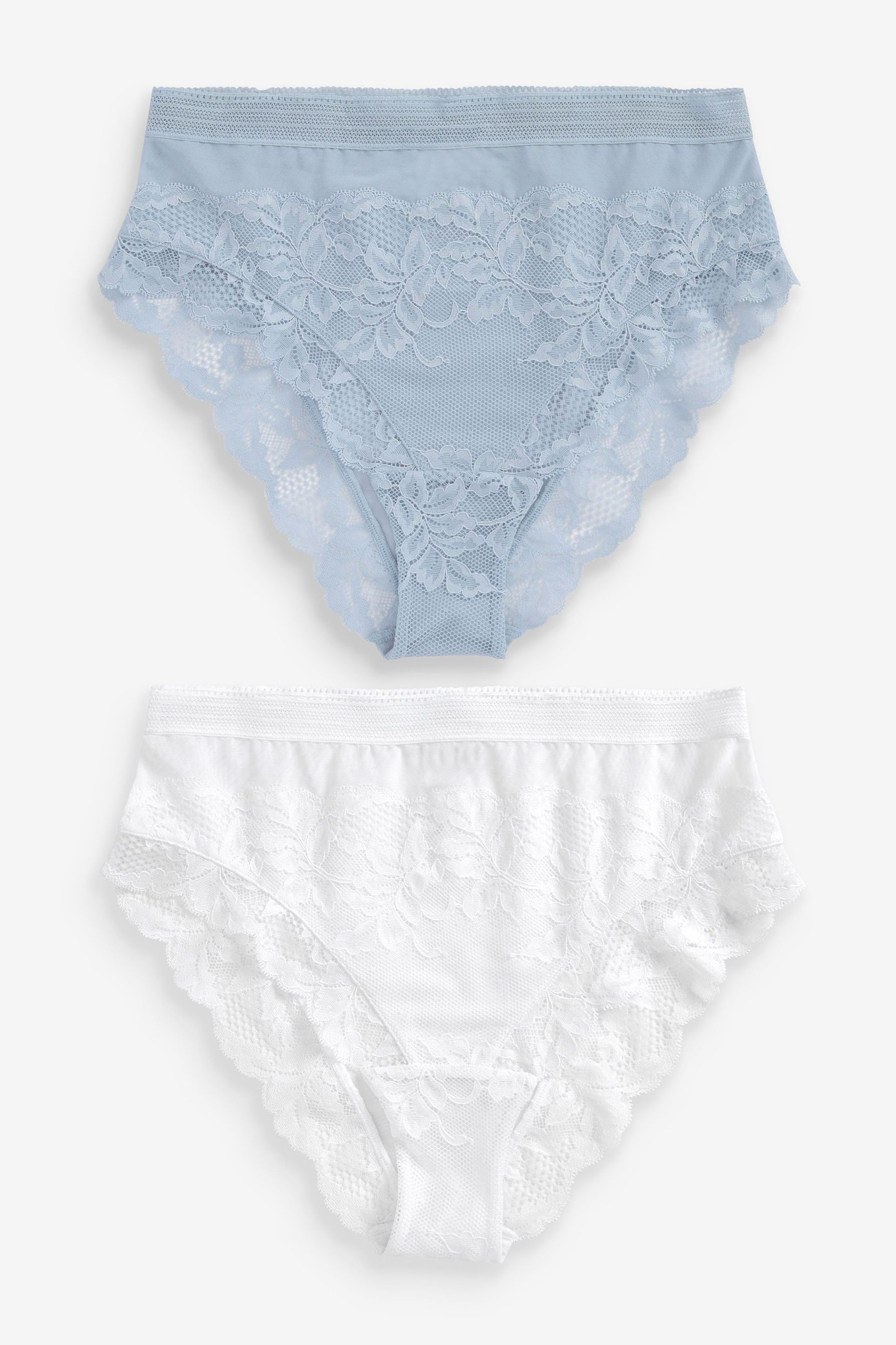 Lace Knickers 2 Pack High Rise