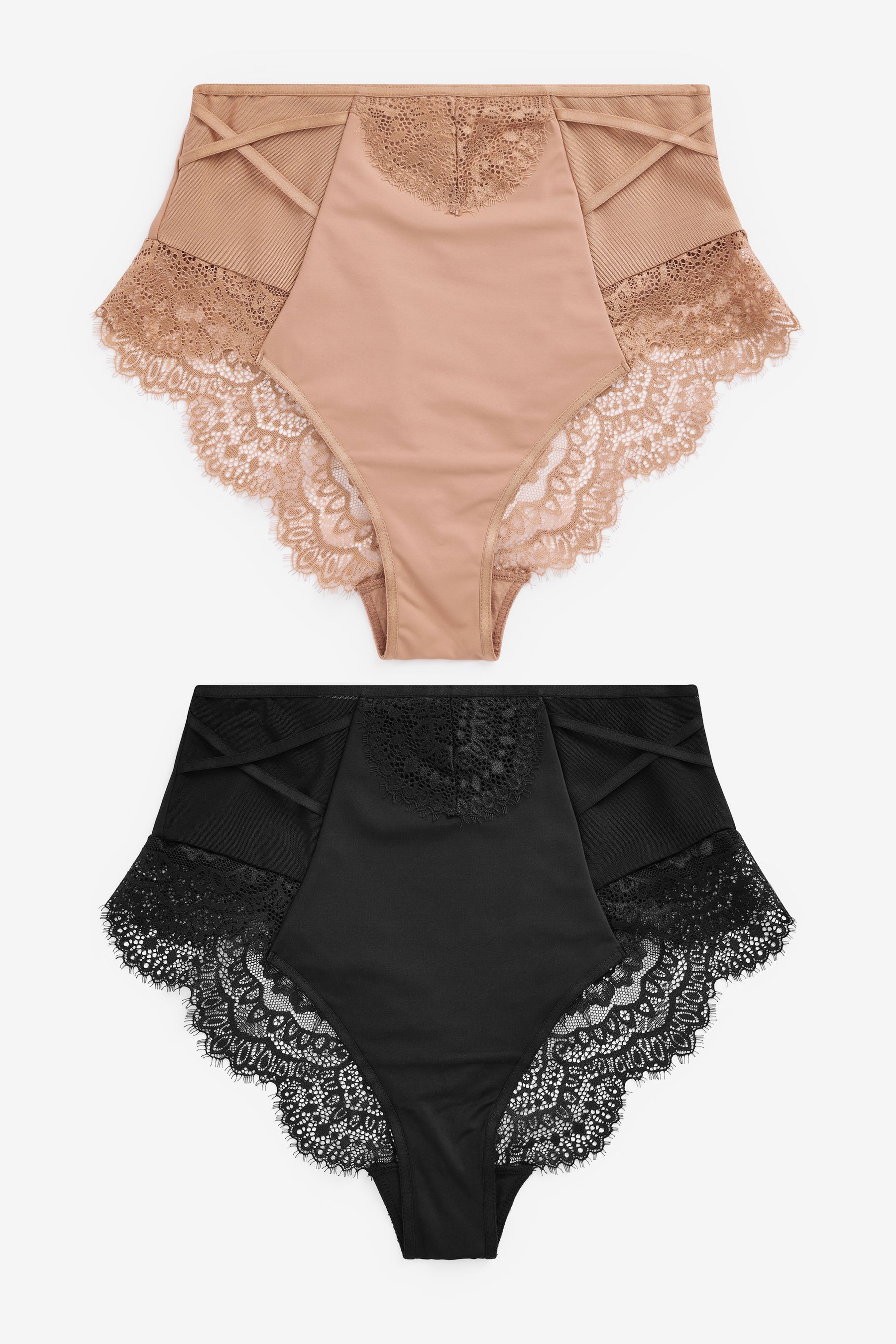 Tummy Control Lace Knickers 2 Pack