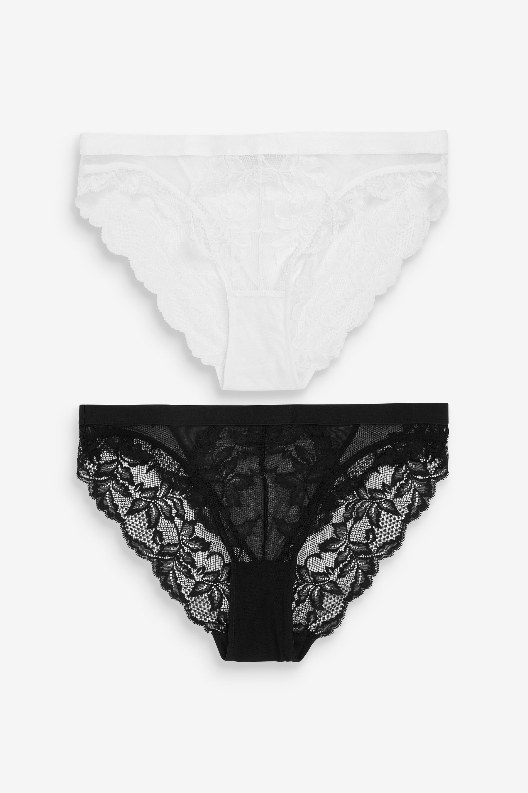 Lace Knickers 2 Pack High Leg