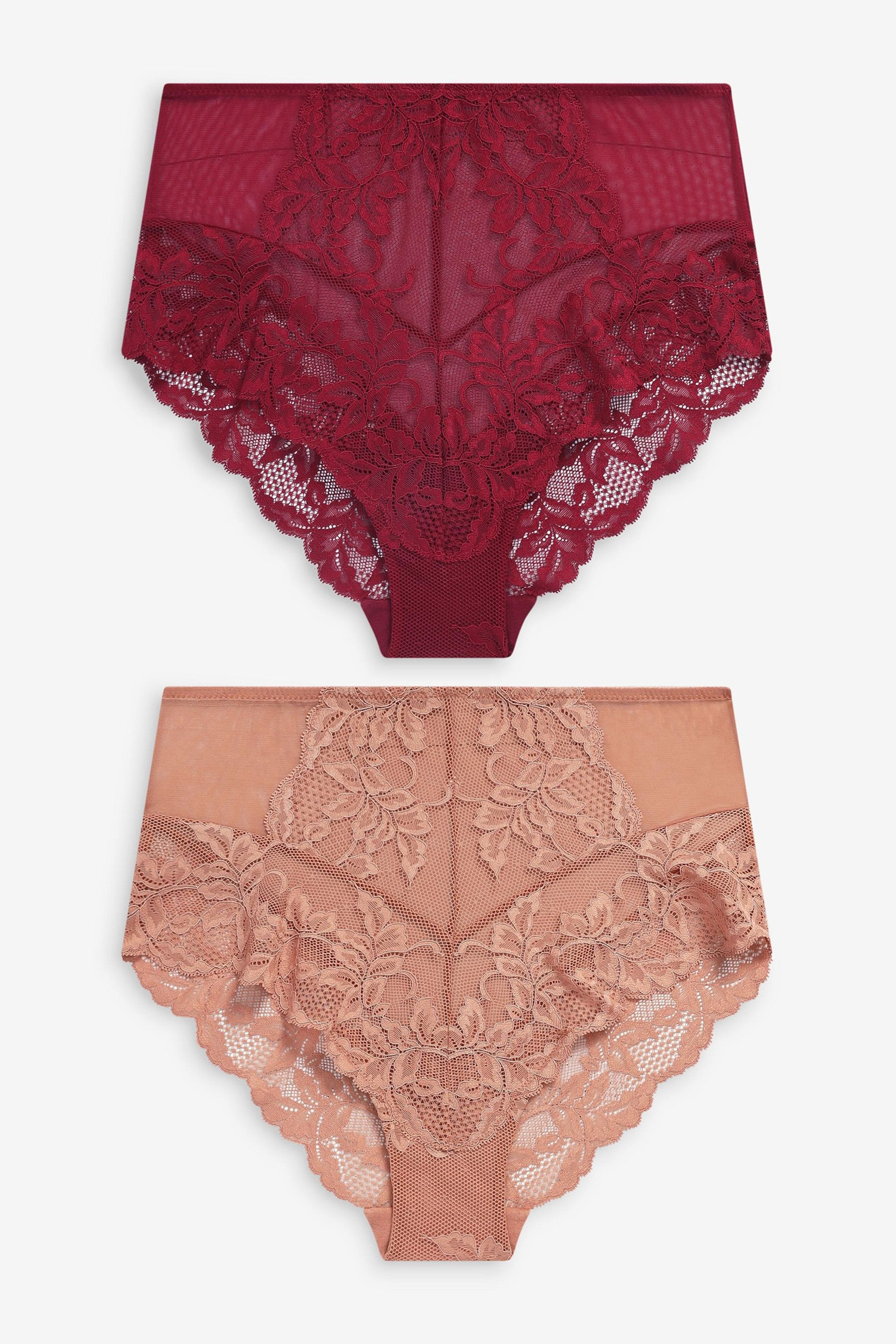 Lace Knickers 2 Pack High Rise