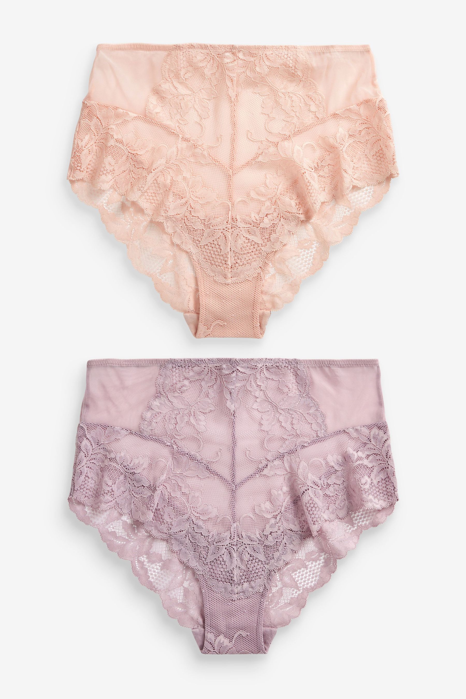 Lace Knickers 2 Pack High Rise