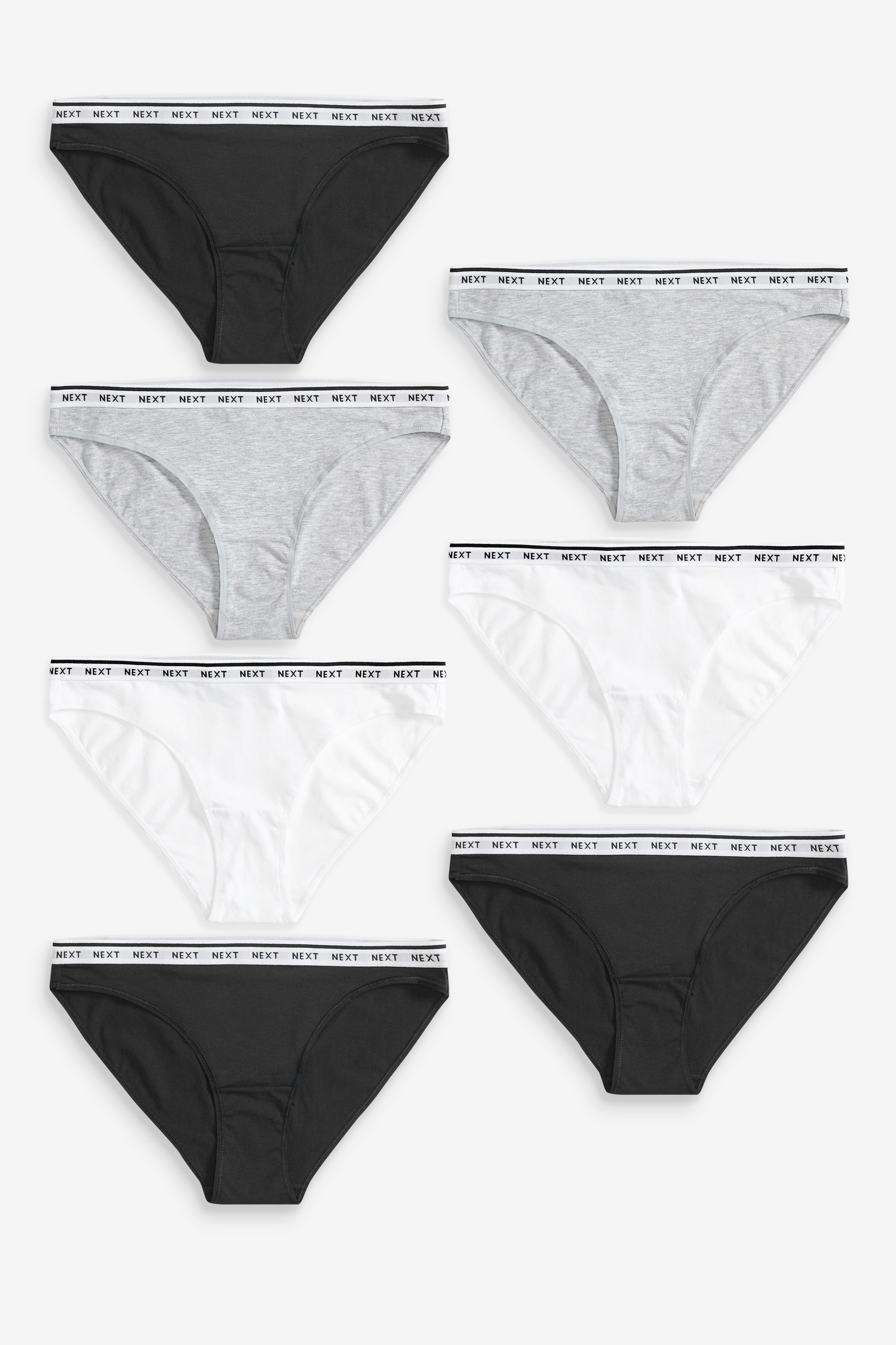 Cotton Rich Logo Knickers 7 Pack High Leg