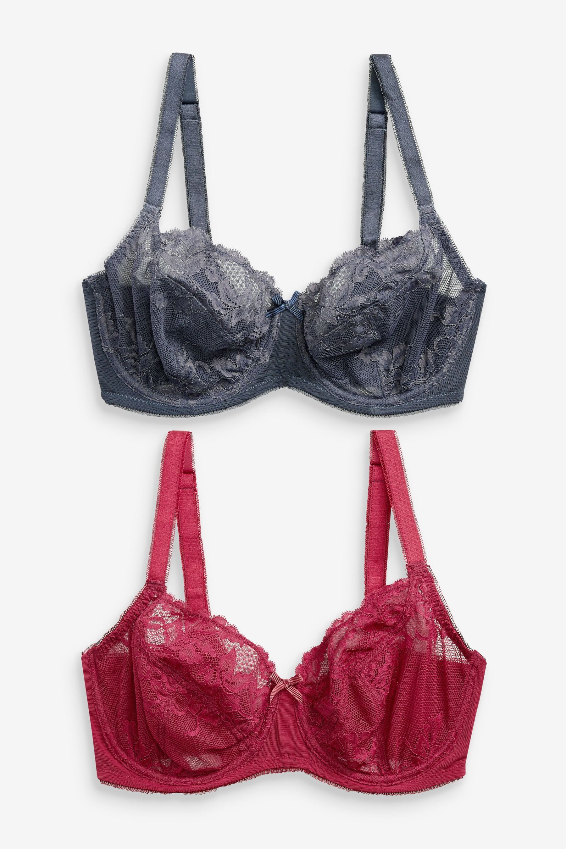 DD+ Non Pad Balcony Bras 2 Pack