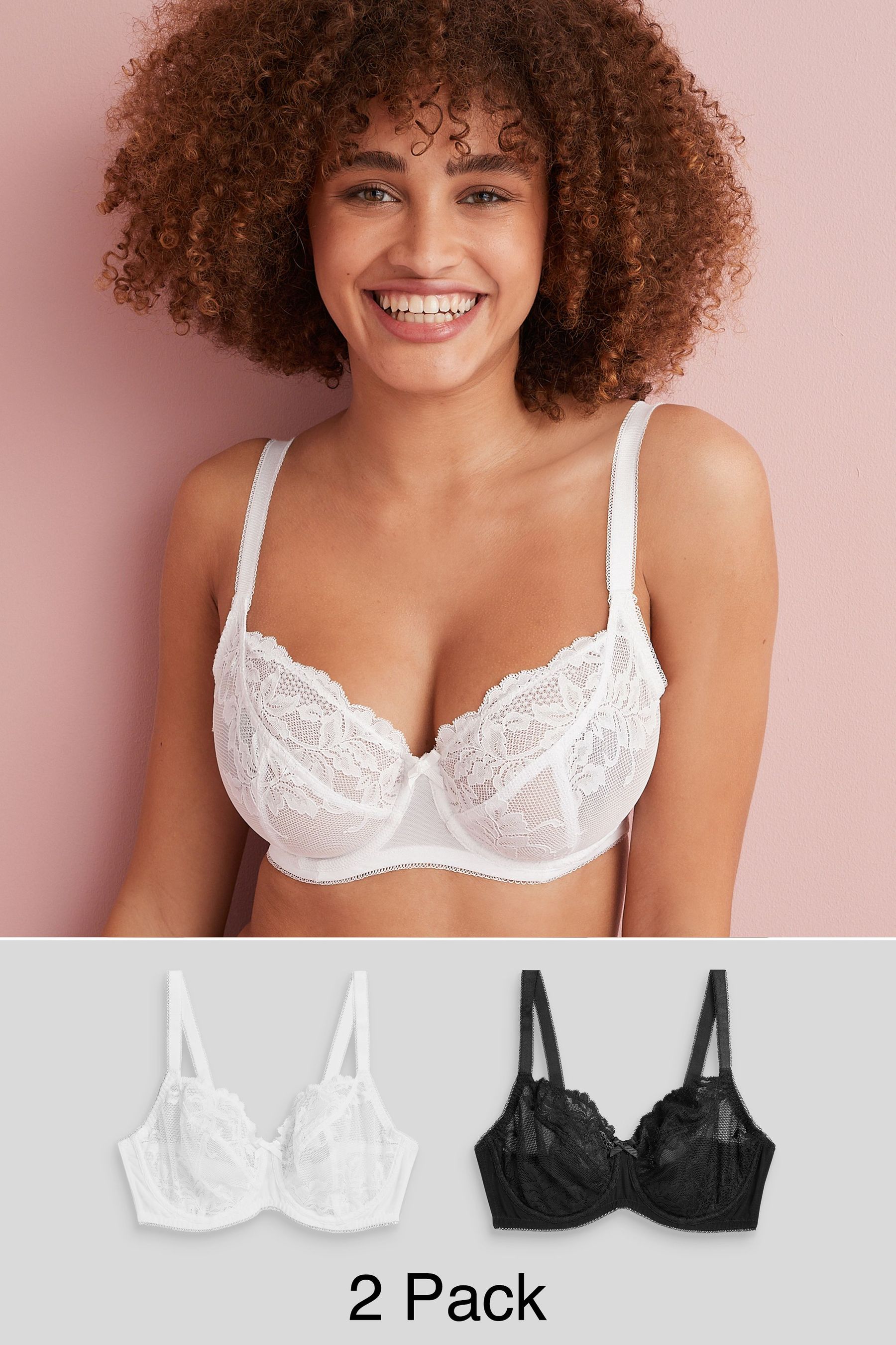 DD+ Non Pad Balcony Bras 2 Pack