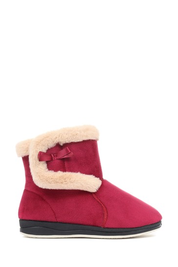 Pavers Red Wide Fit Slipper Boots