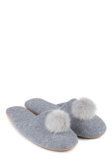 Totes Ladies Cashmere Blend Mule Slippers with Soft Sole