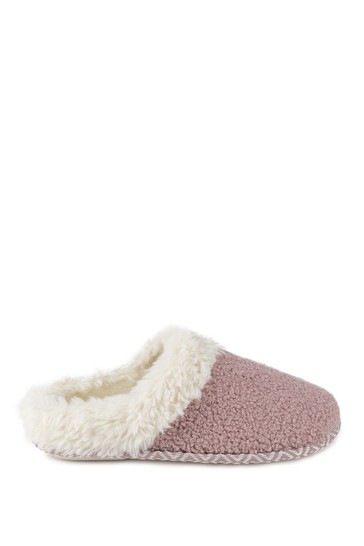 Totes Isotoner Ladies Swept Back Bobble Mule Slippers