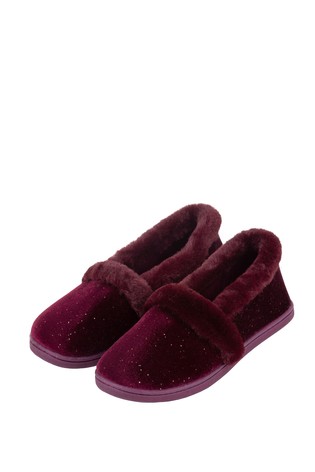 Totes Sparkle Velour Full Back Slipper