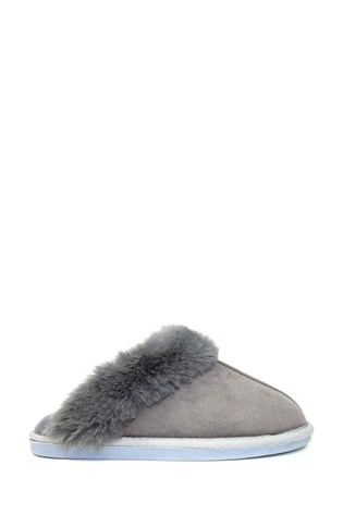 Lunar Grey Ladies Mule Slippers