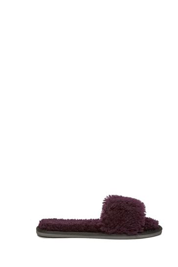 Celtic & Co. Purple Sheepskin Slides