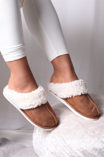 Linzi Jocelyn Faux Shearling Trim Slipper Mule