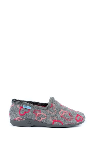 Lunar Grey Jolly Heart Full Slippers