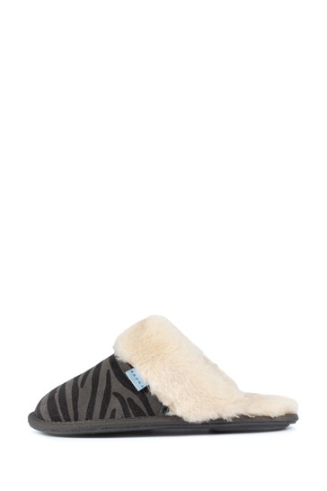 Lunar Grey Tamara Suede Mule Slippers