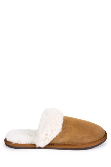 Celtic & Co Ladies Camel Brown Turnback Mules