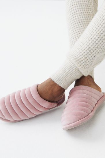 Padded Quilted Mule Slippers