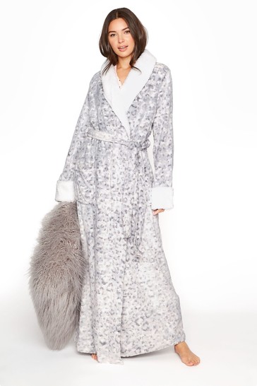 Long Tall Sally Shawl Collar Animal Maxi Dressing Gown