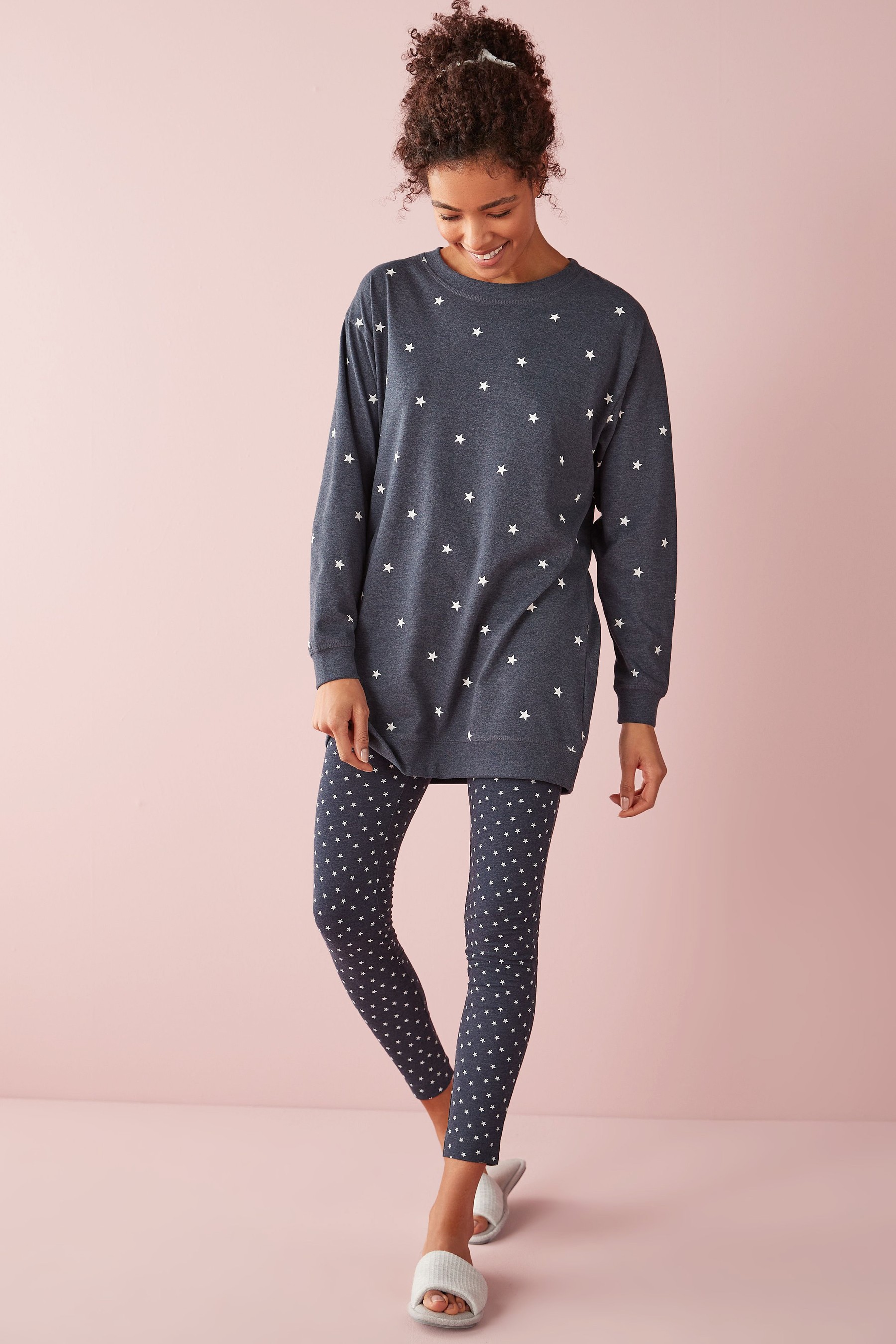 Cotton Tunic And Legging Pyjamas Set