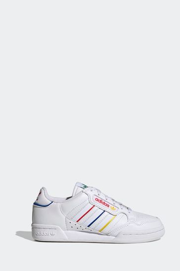 حذاء رياضي أبيض للأولاد من adidas Originals Continental 80 Stripes