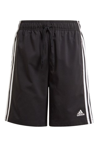 adidas Black 3 Stripe Woven Shorts