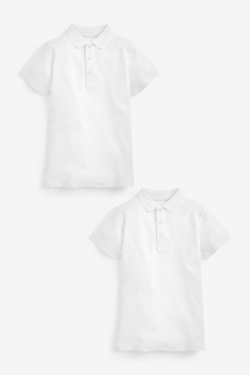 2 Pack Velcro Fastening School Polo Shirts (3-12yrs)