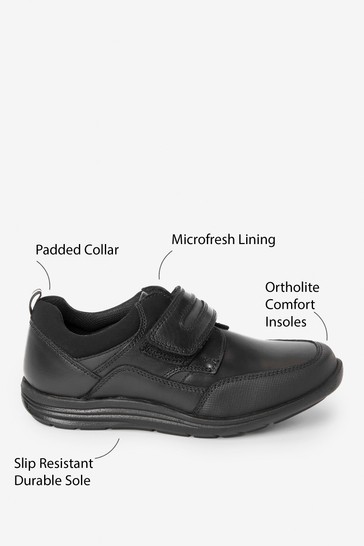 School Leather Single Strap Shoes Narrow Fit (E)