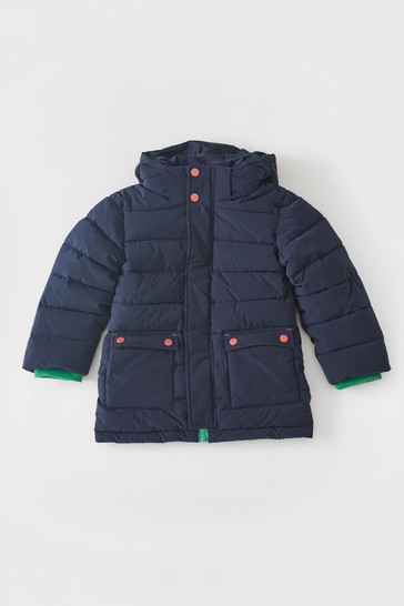 White Stuff Blue Jameson Puffer Coat