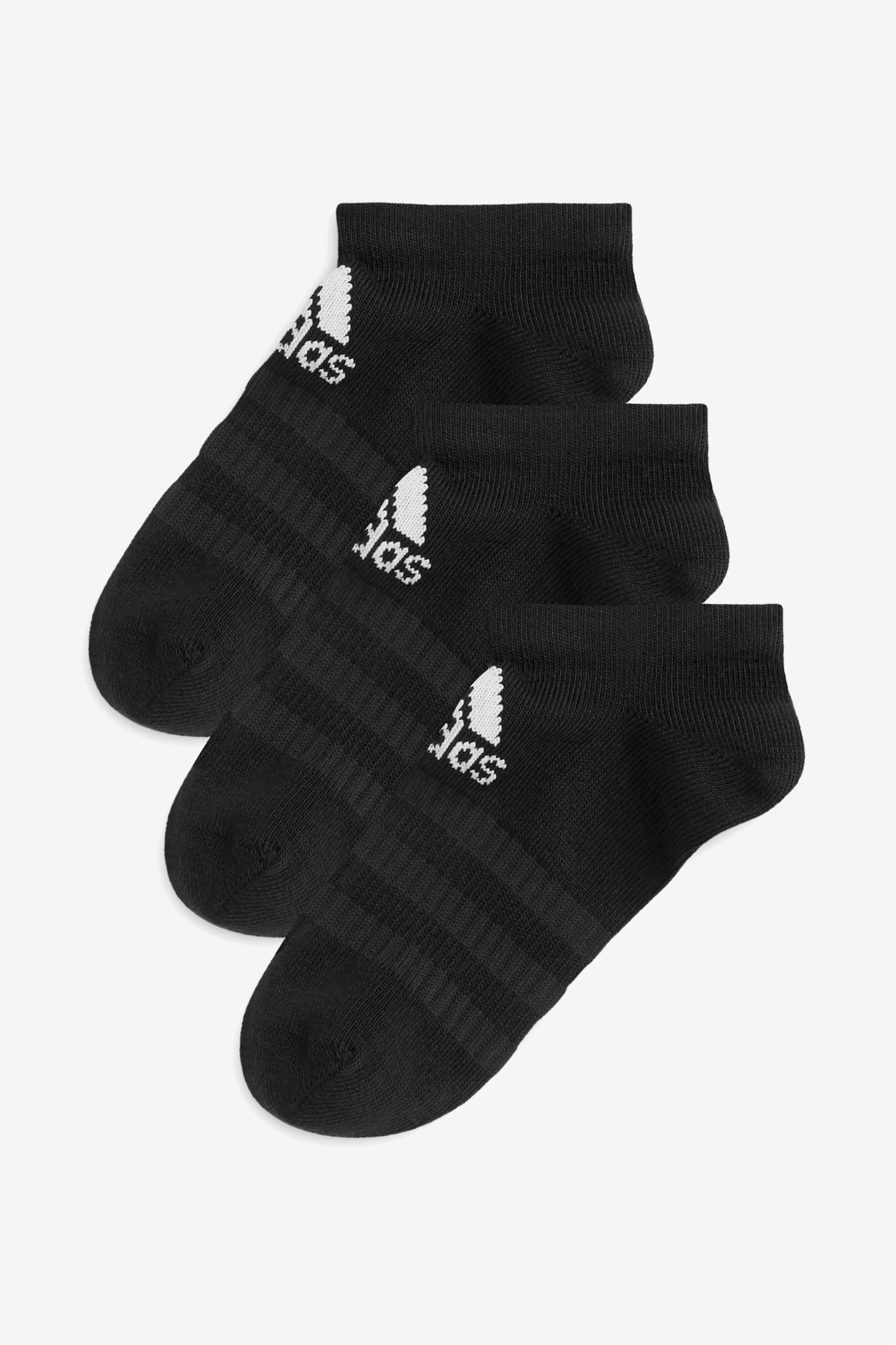 adidas Kids Black Low Trainer Socks 3 Pack