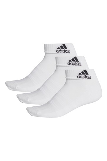 adidas Kids White Ankle Socks Three Pack