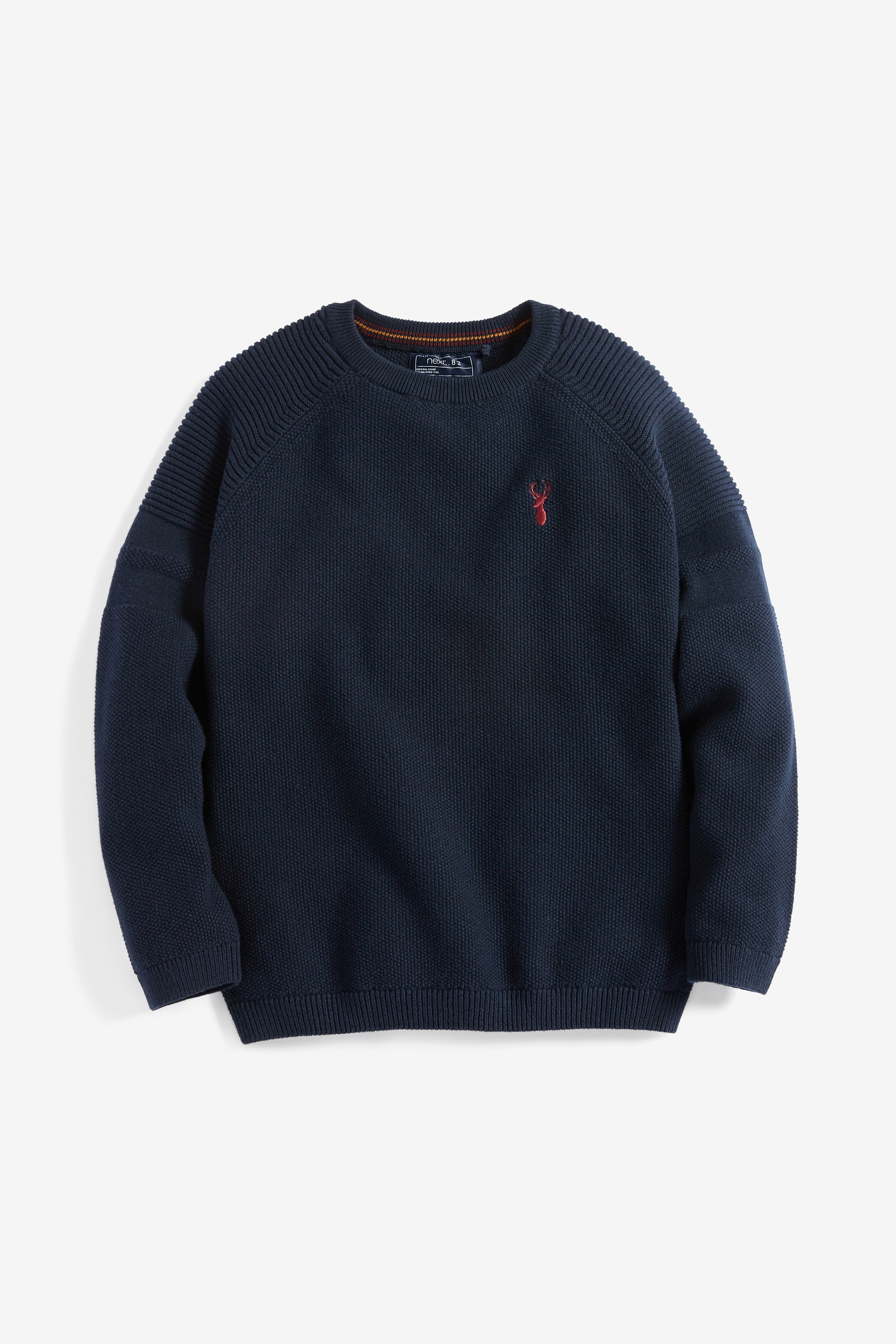 Textured Crew Jumper (3-16yrs) With Stag