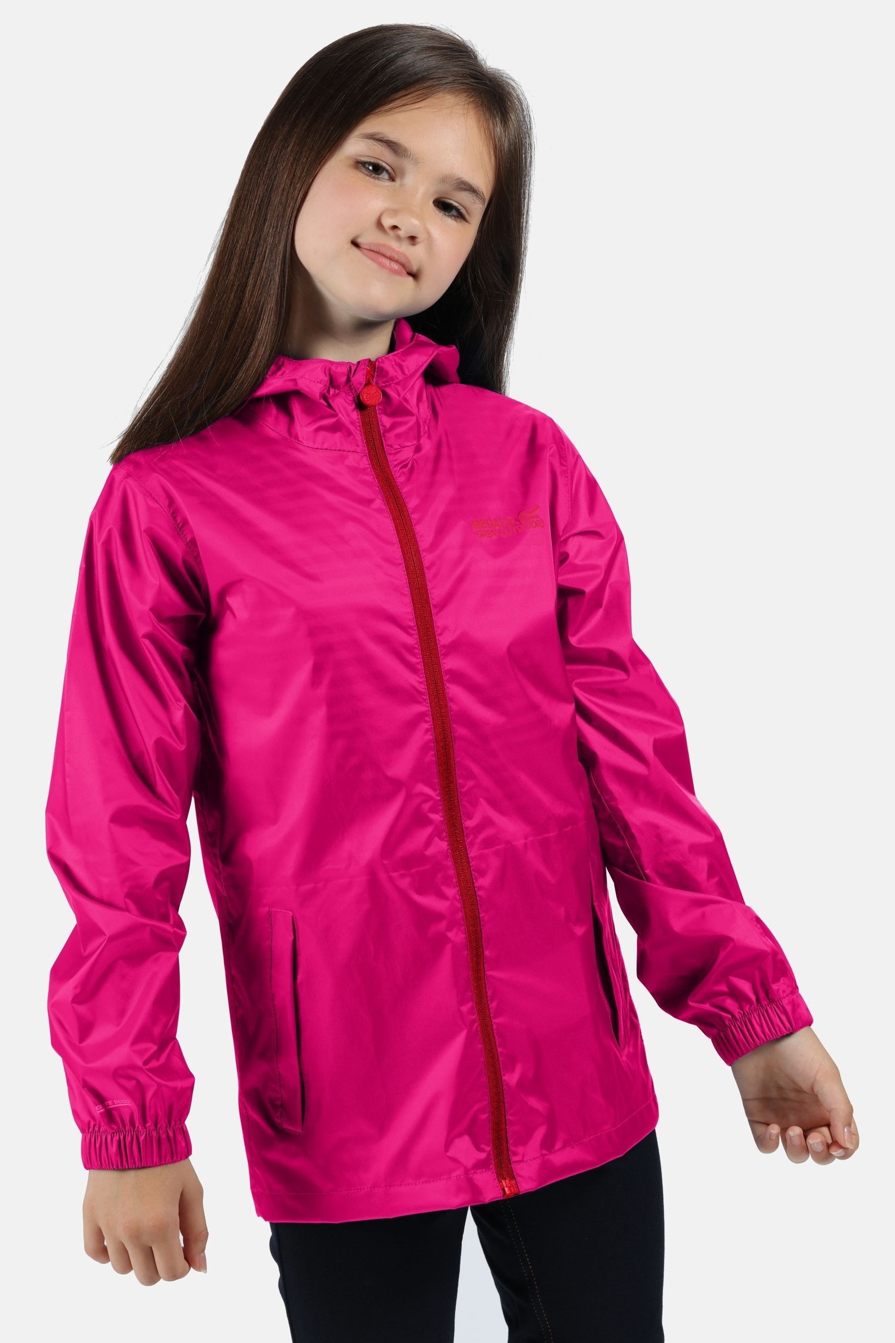 Regatta Pink Kids Pack It Waterproof & Breathable Puddle Jacket